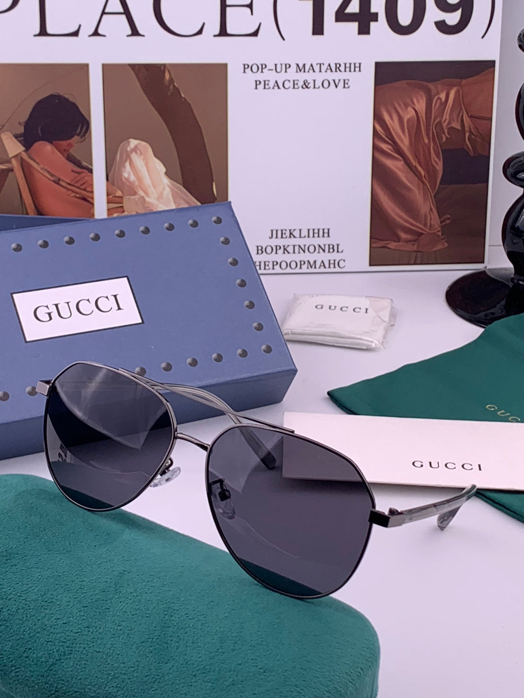 Gucci 5327 Polarized Aviator Gold Lens Sunglasses for Men & Women - 448704 - detail image 2