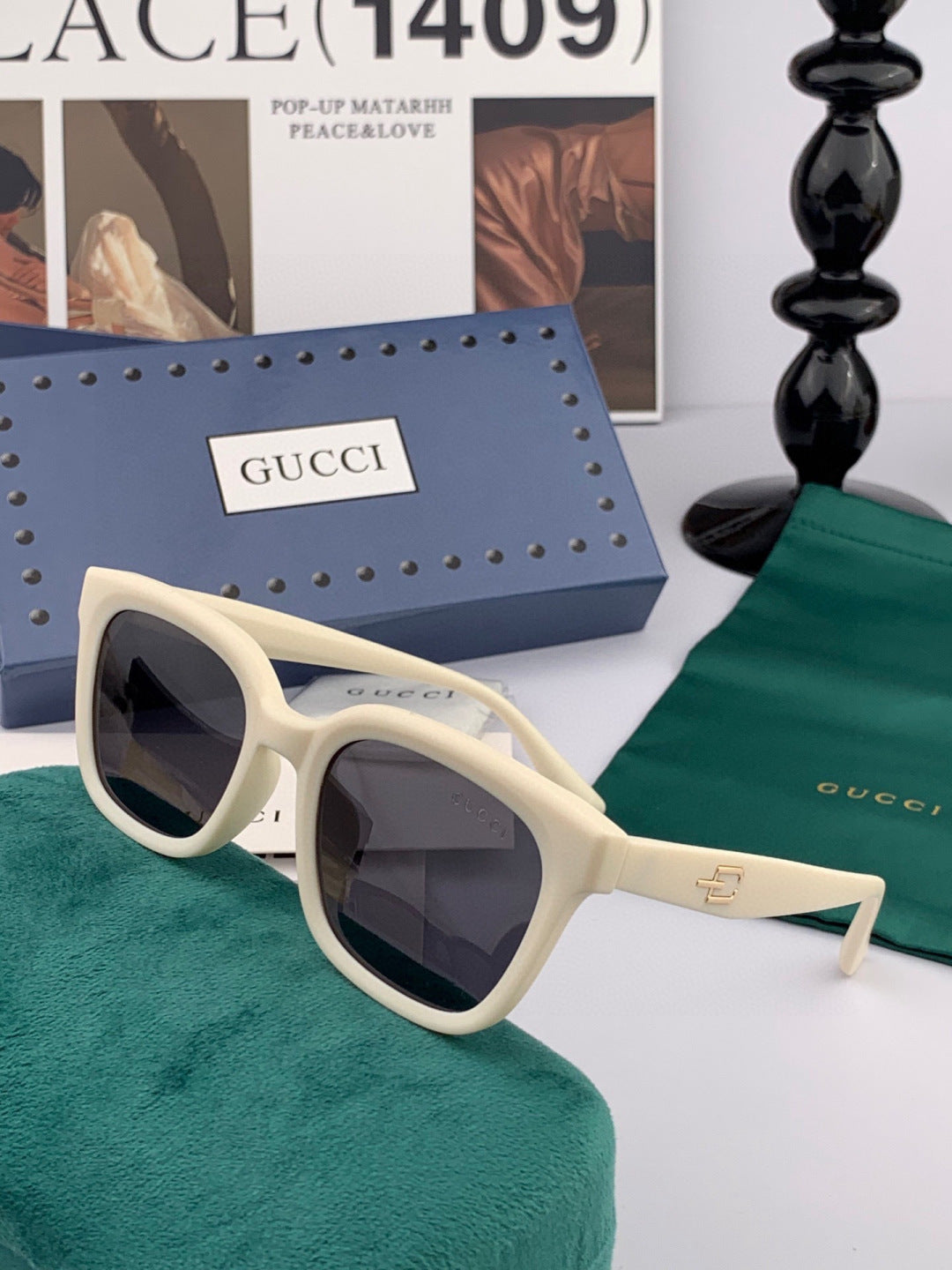 Gucci G5108 Polarized Square Black Lens Sunglasses for Women - 448707 - detail image 4