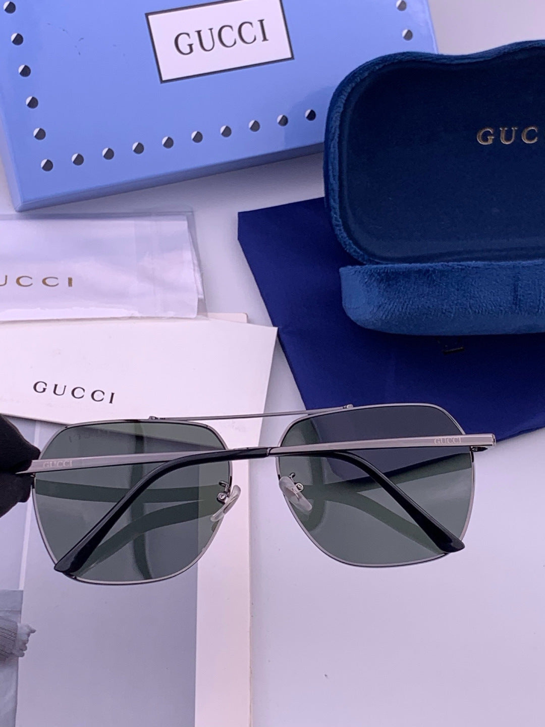 Gucci 0863 Polarized Aviator Gold Lens Sunglasses for Men & Women - 448712 - detail image 6