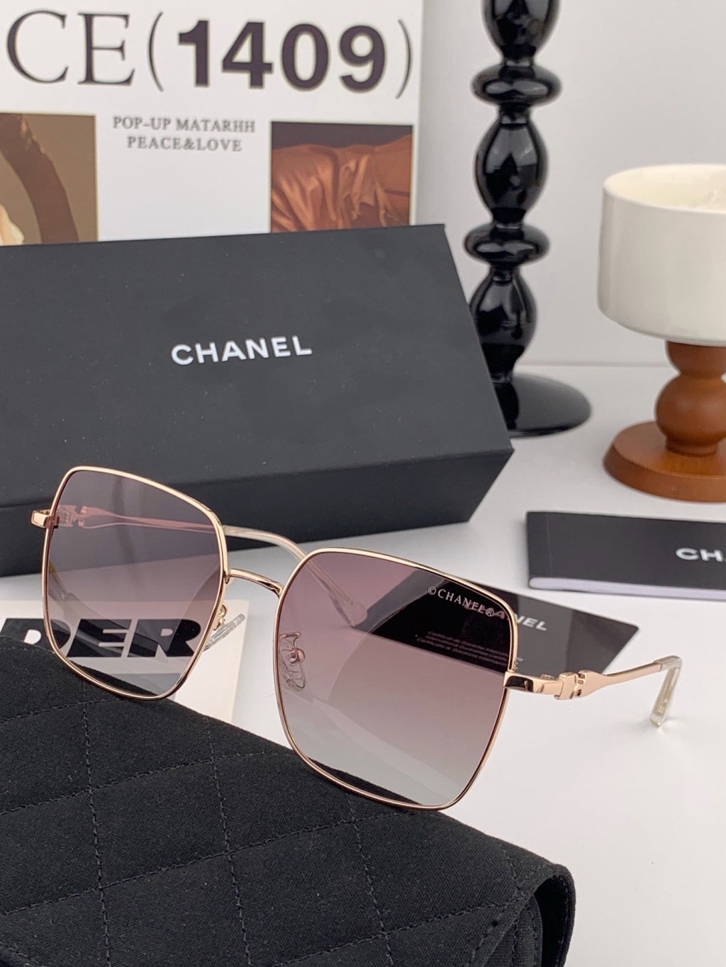 Chanel CH25813 Fashion Gold Lens Sunglasses for Men & Women - 449044 - detail image 6