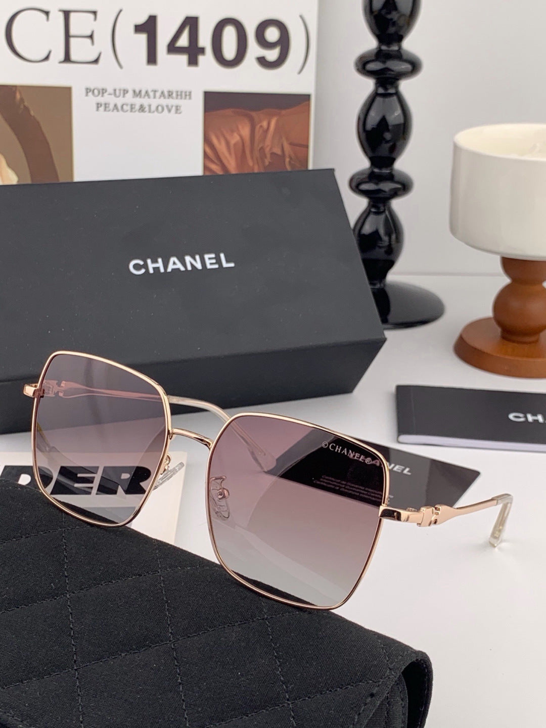 Chanel CH25813 Fashion Gold Lens Sunglasses for Men & Women - 449044 - detail image 6