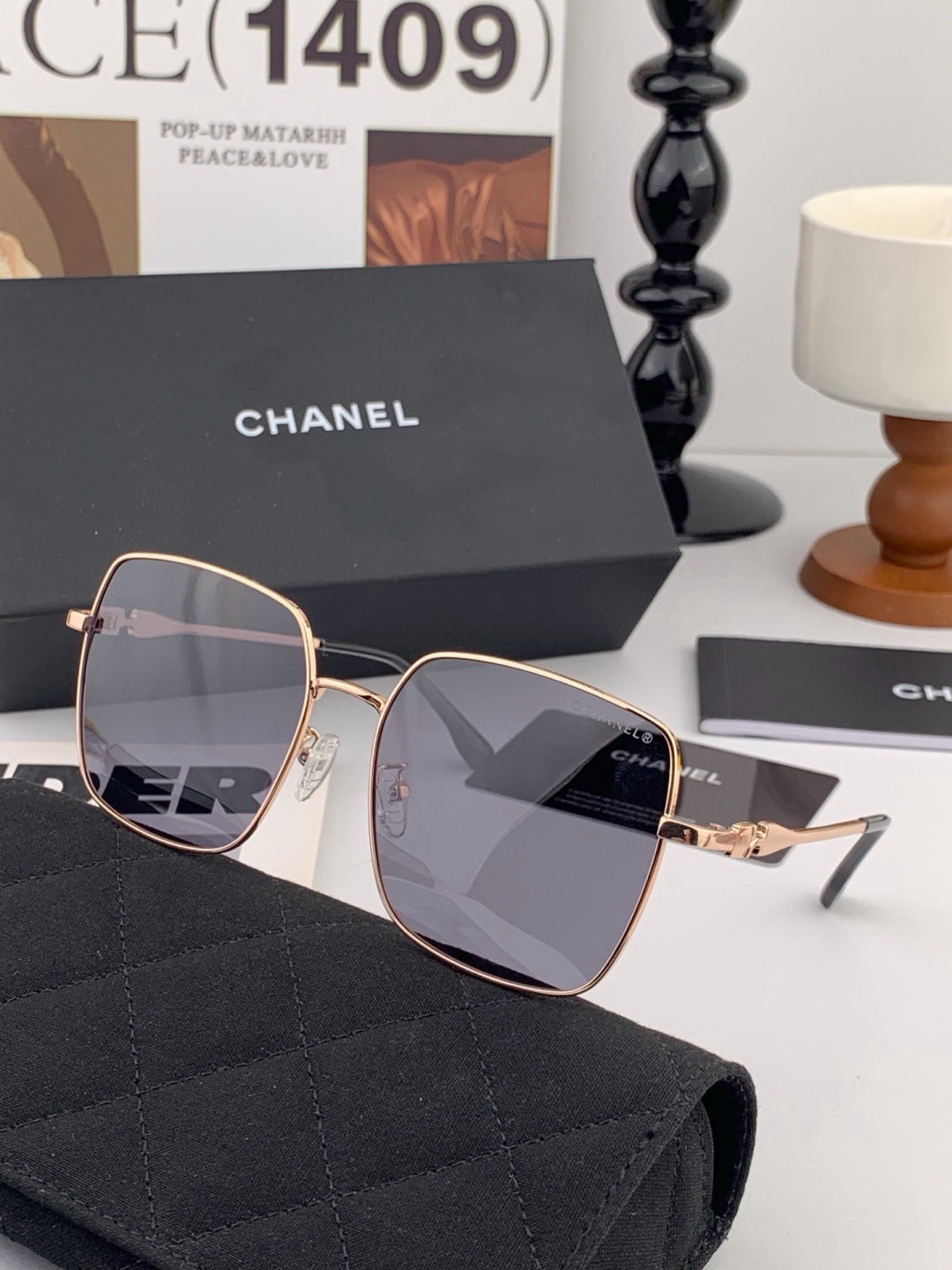 Chanel CH25813 Fashion Gold Lens Sunglasses for Men & Women - 449044 - detail image 4