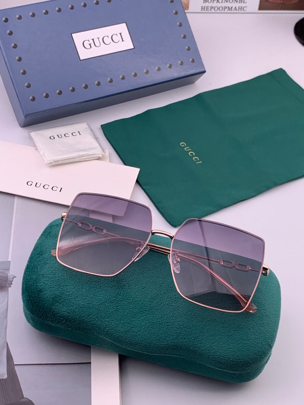 Gucci G5305 Polarized Fashion Gold Lens Sunglasses for Men & Women - detail image 6
