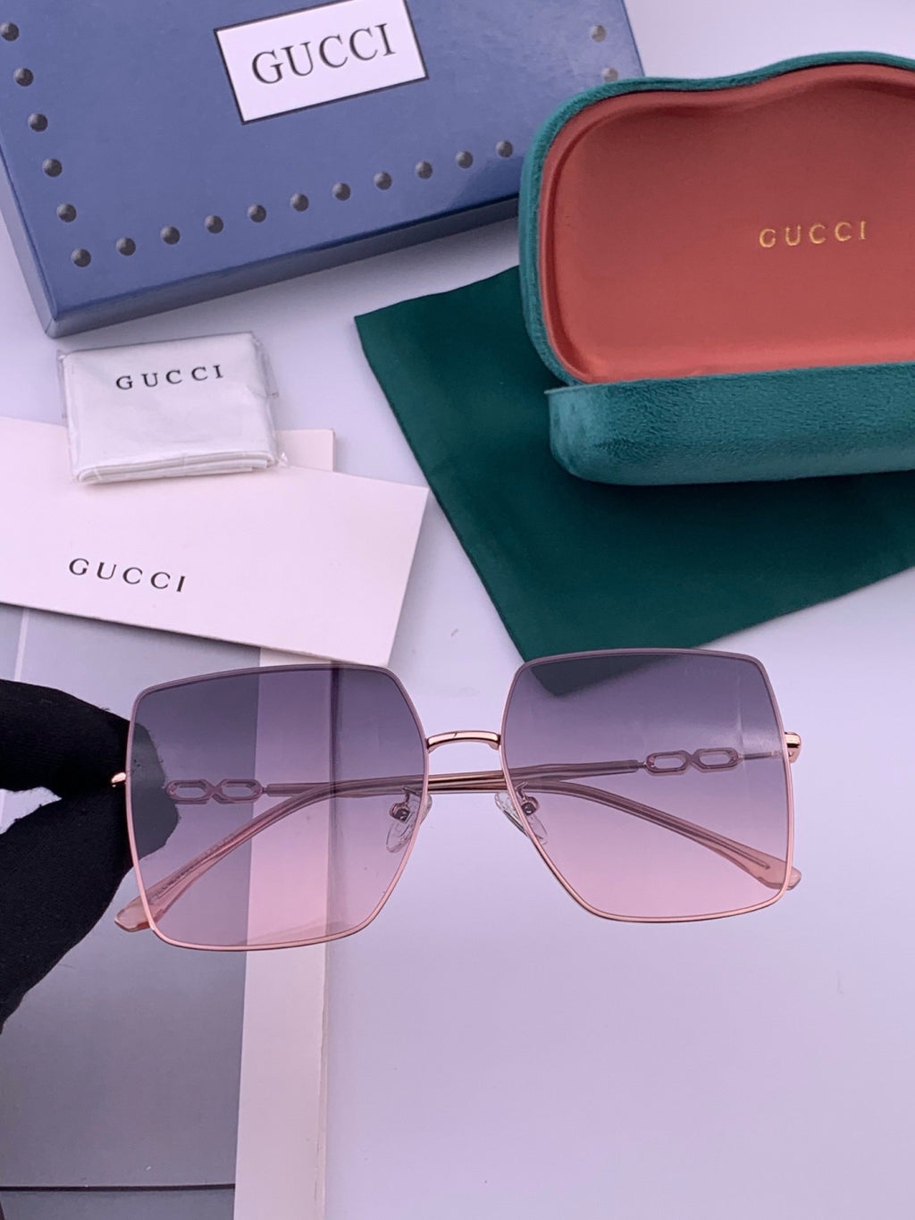 Gucci G5305 Polarized Fashion Gold Lens Sunglasses for Men & Women