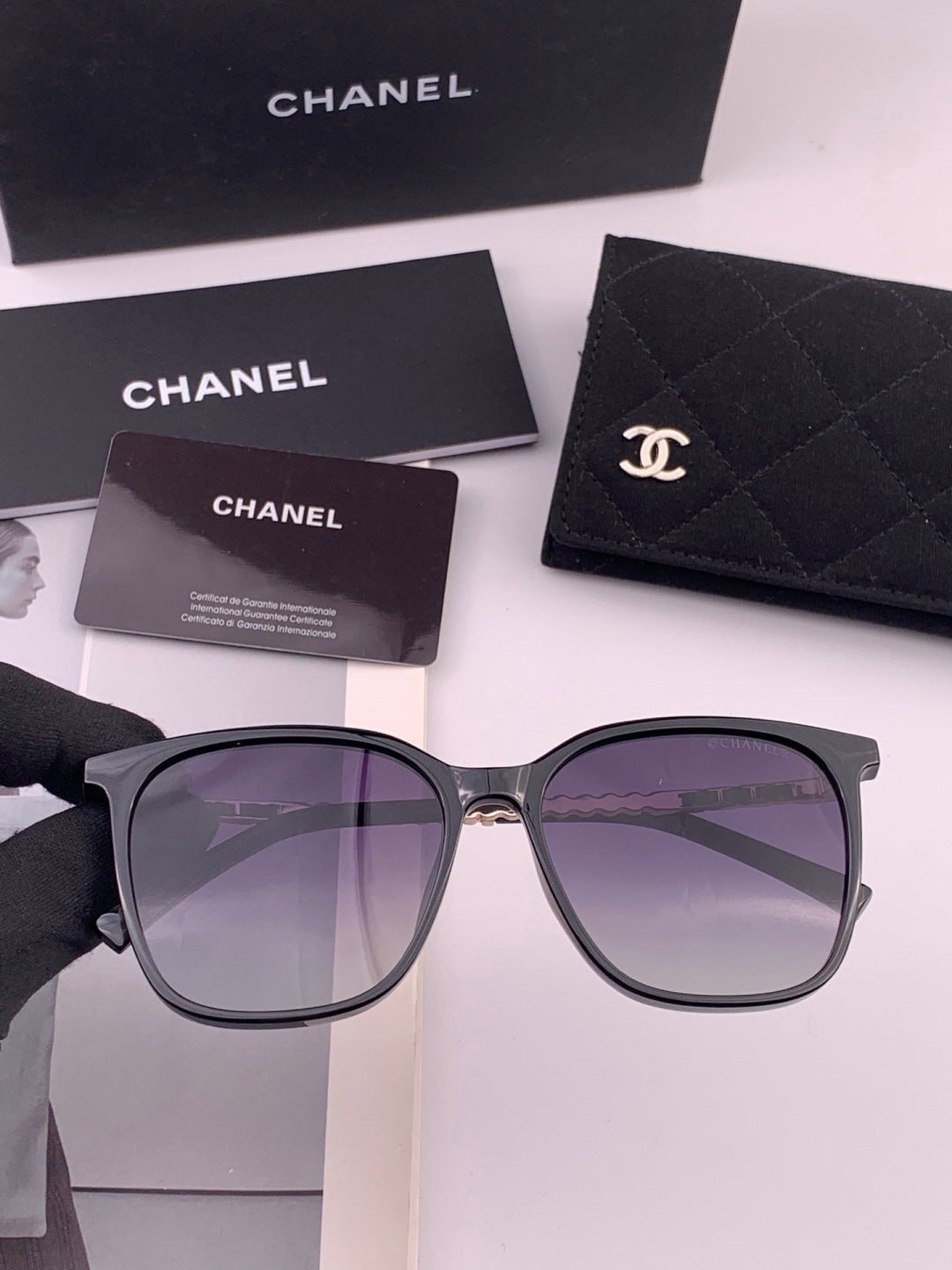 Chanel CH2753 Metal Square Gold Lens Sunglasses for Men & Women - 449050 - detail image 2