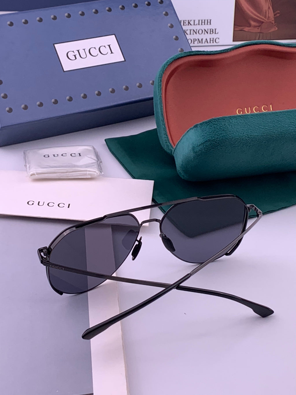 Gucci 1227 Fashion Gold Lens Sunglasses for Men & Women - detail image 5