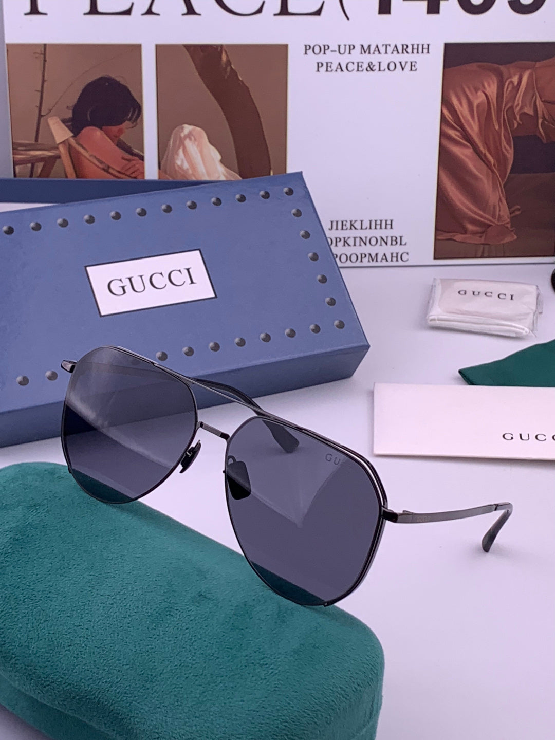 Gucci 1227 Fashion Gold Lens Sunglasses for Men & Women - detail image 2