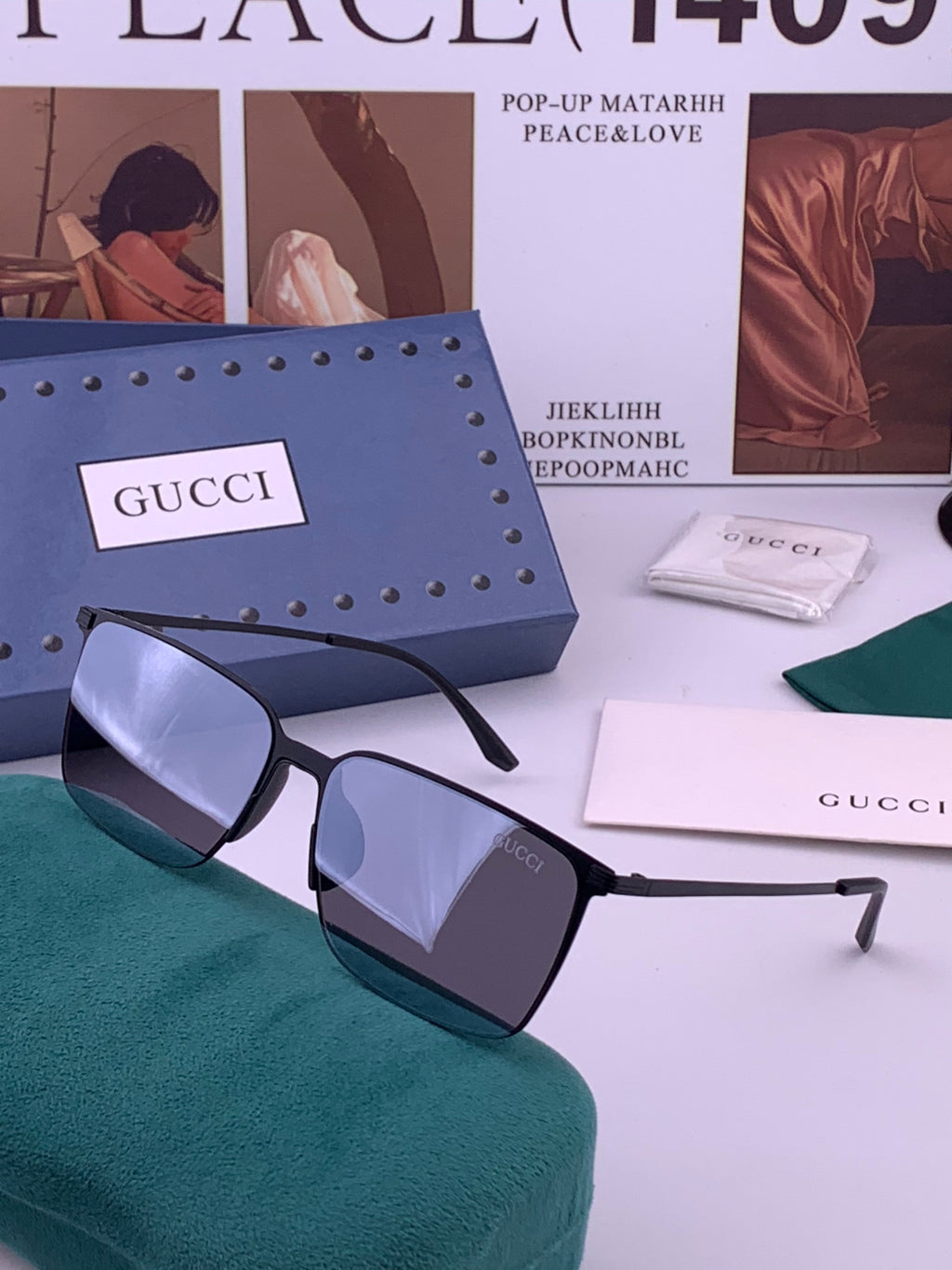Gucci G01810 Polarized Aviator Gold Lens Sunglasses for Men - detail image 2