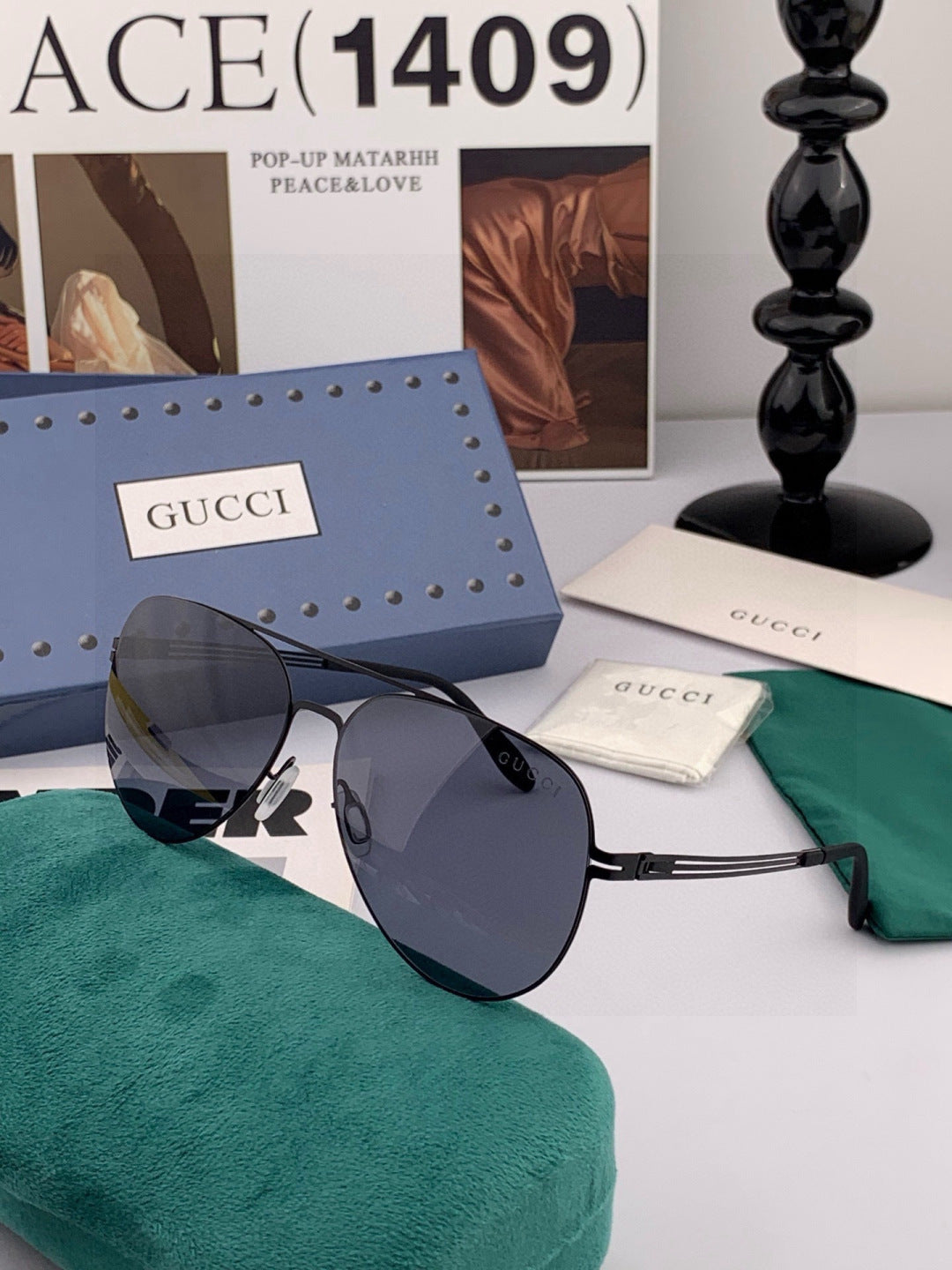 Gucci G1502 Polarized Fashion Gold Lens Sunglasses for Men & Women - detail image 6
