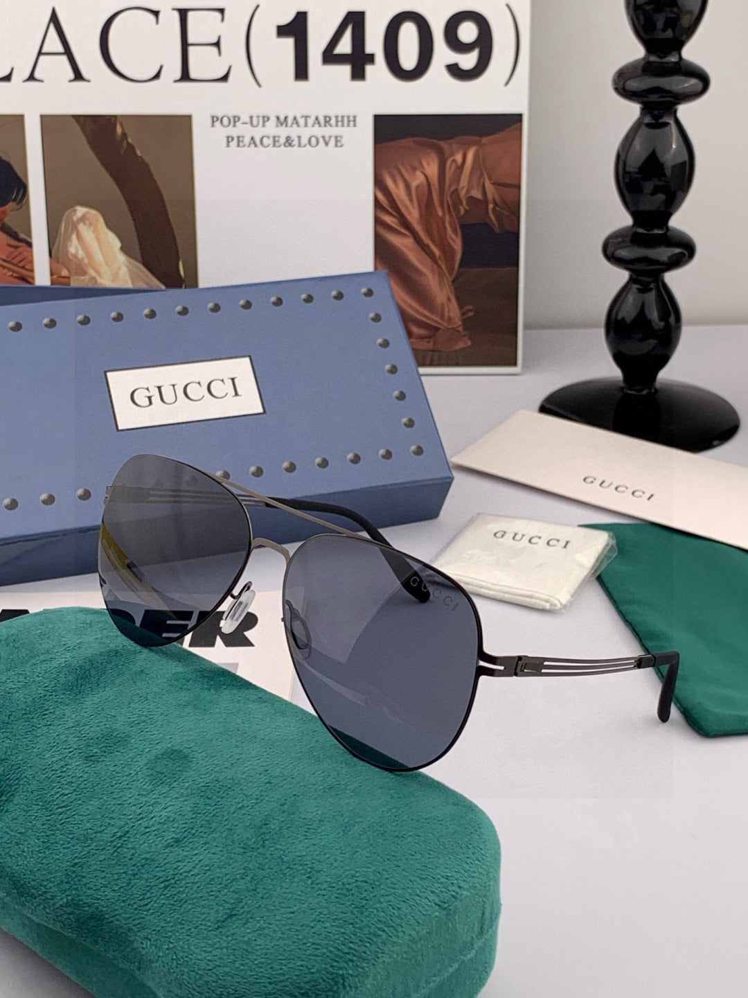 Gucci G1502 Polarized Fashion Gold Lens Sunglasses for Men & Women - detail image 4