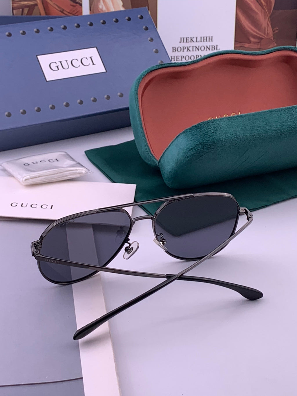 Gucci G9225 Polarized Aviator Gold Lens Sunglasses for Men - 448871 - detail image 6