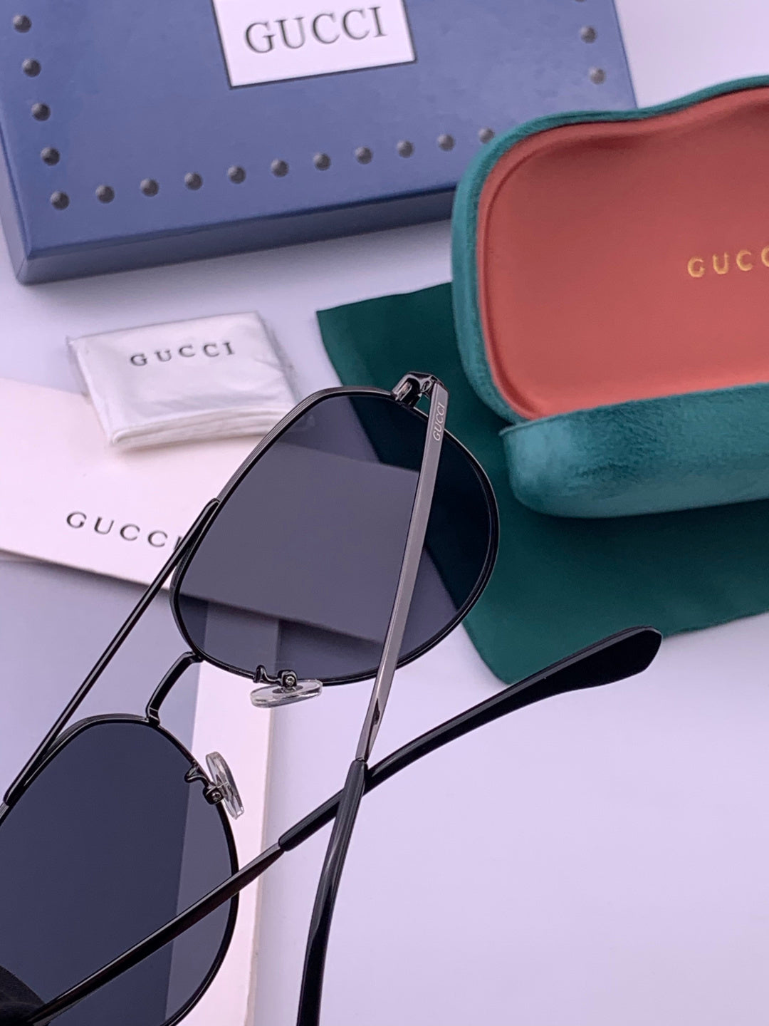 Gucci G9225 Polarized Aviator Gold Lens Sunglasses for Men - 448871 - detail image 5