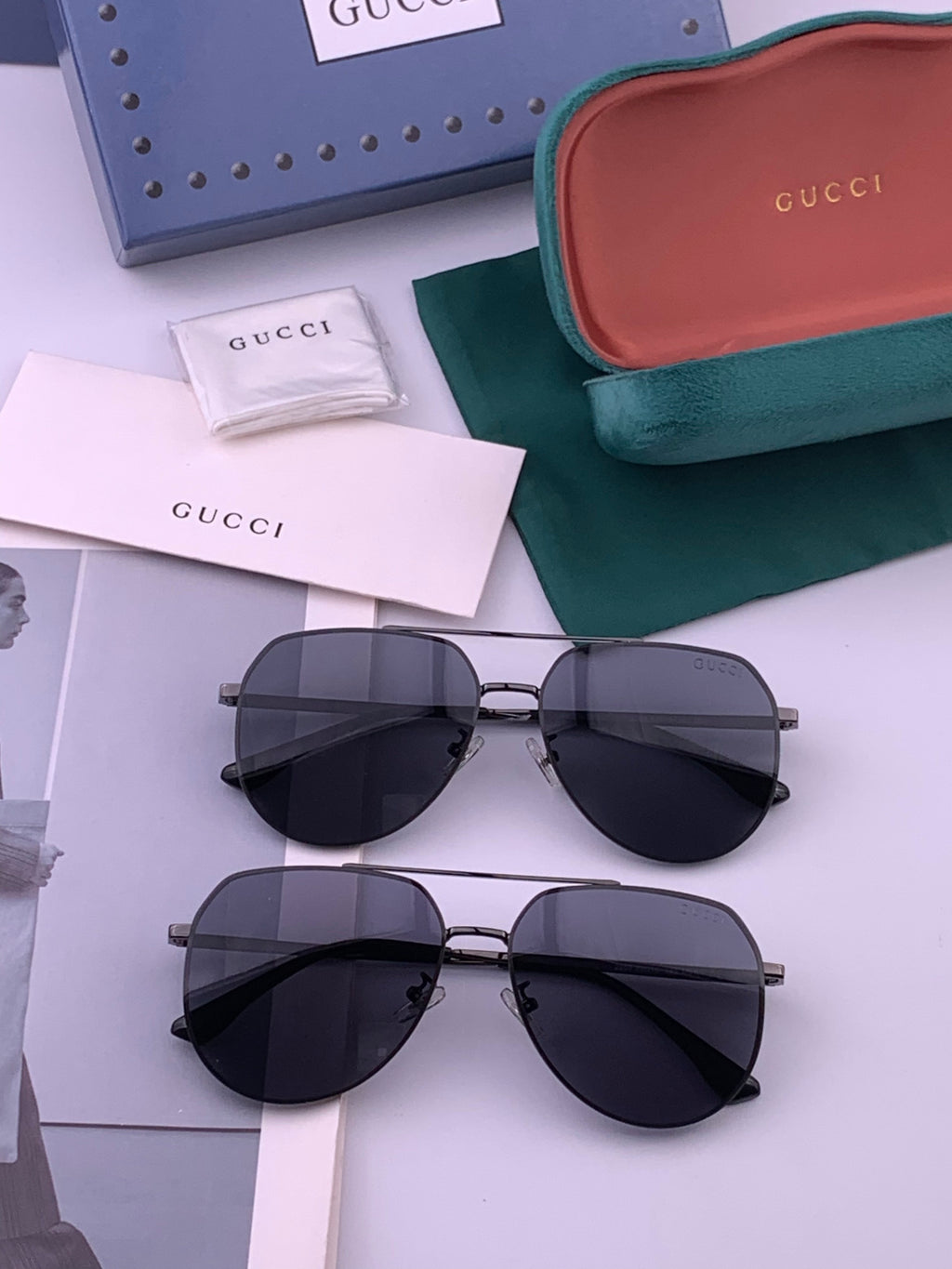 Gucci G9225 Polarized Aviator Gold Lens Sunglasses for Men - 448871 - detail image 8
