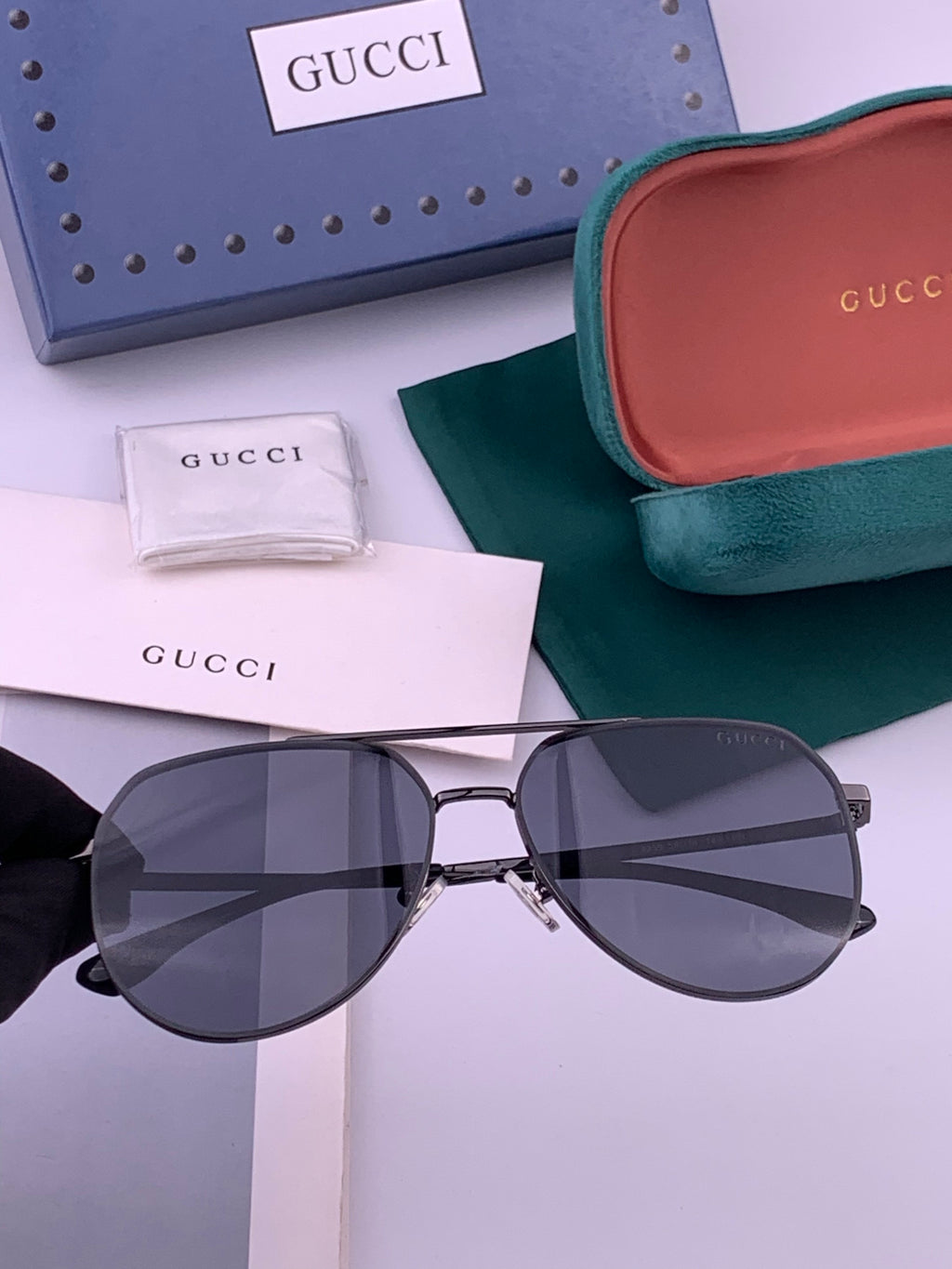 Gucci G9225 Polarized Aviator Gold Lens Sunglasses for Men - 448871