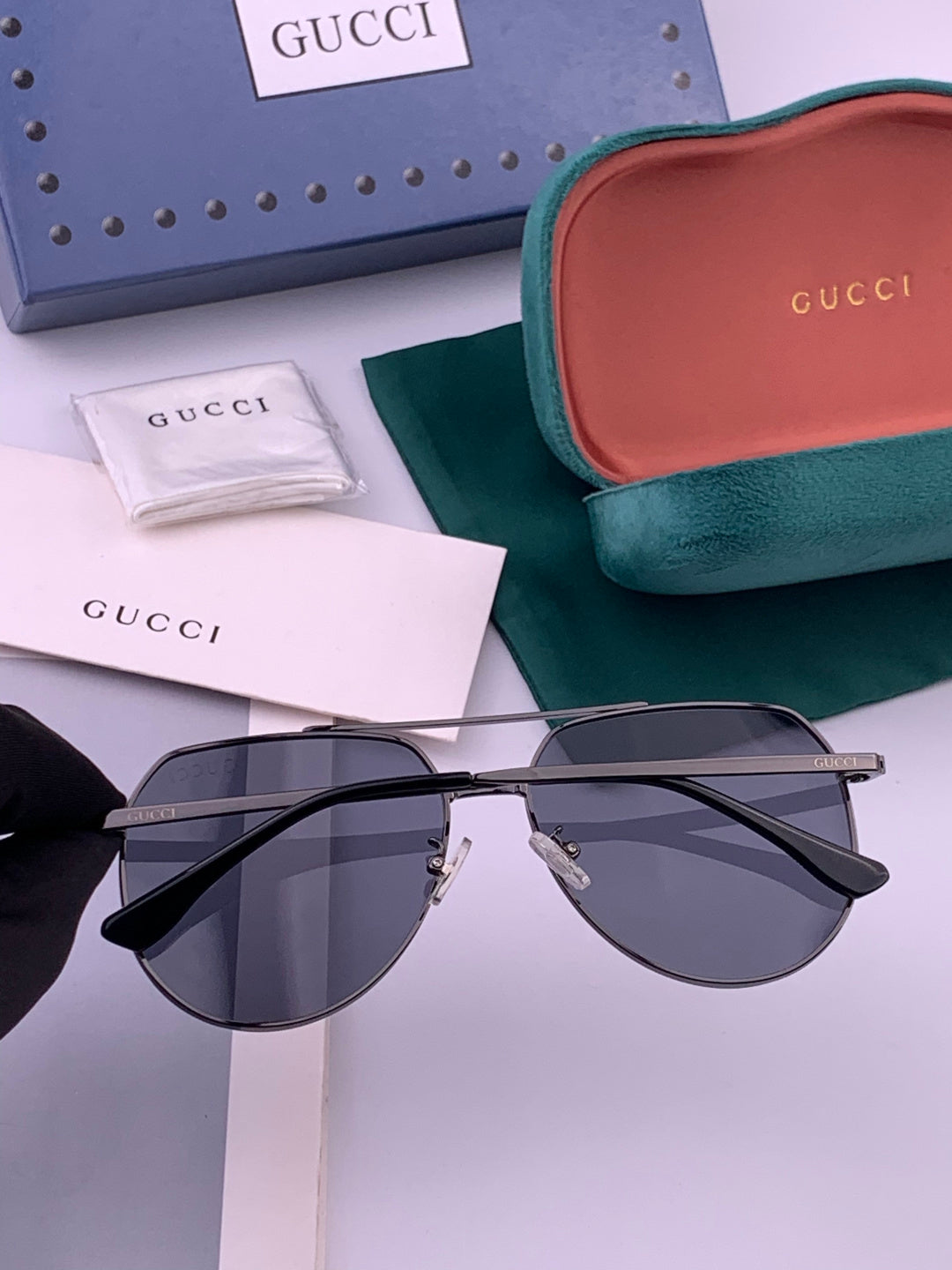Gucci G9225 Polarized Aviator Gold Lens Sunglasses for Men - 448871 - detail image 7
