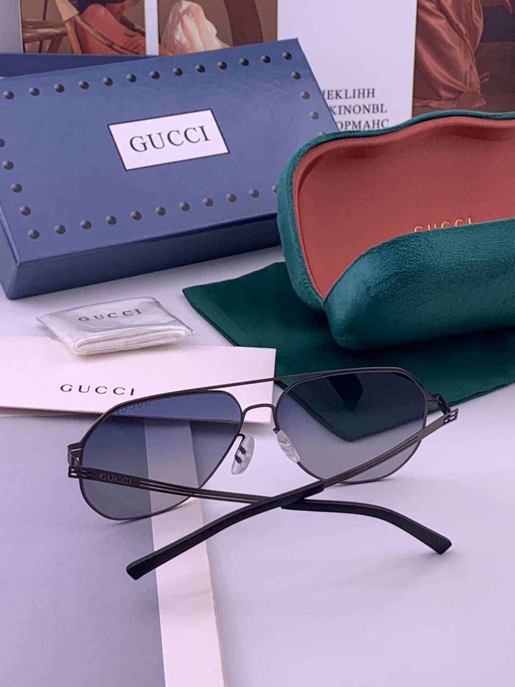 Gucci G911 Polarized Fashion Gold Lens Sunglasses for Men & Women - 448874 - detail image 6