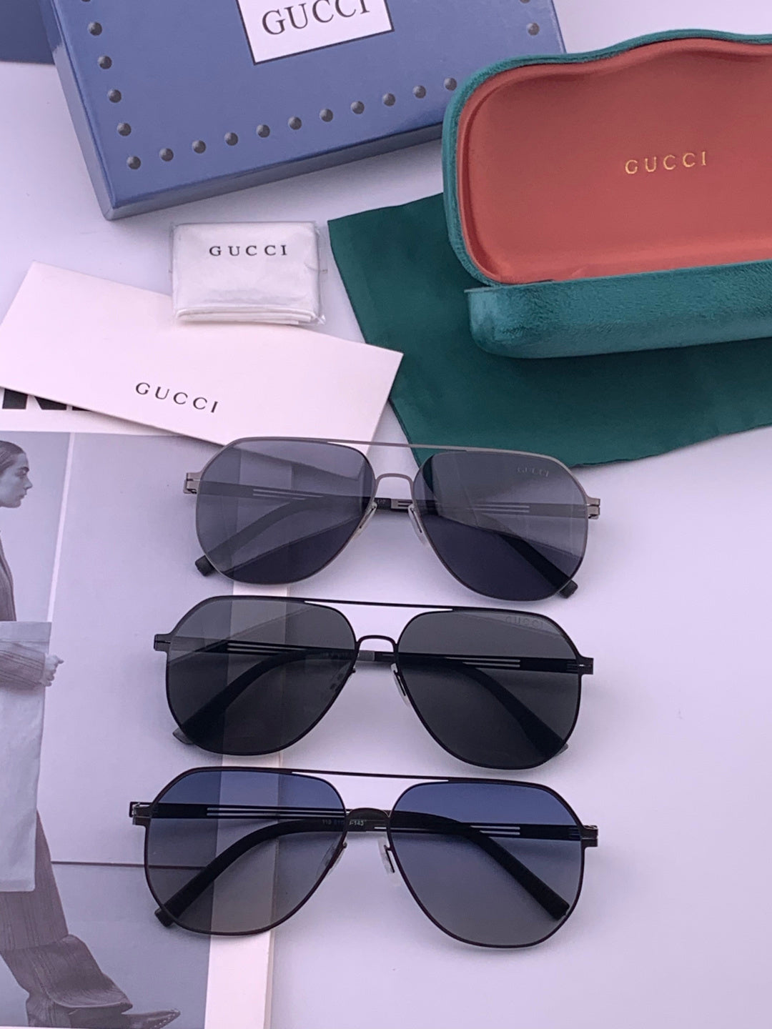 Gucci G911 Polarized Fashion Gold Lens Sunglasses for Men & Women - 448874 - detail image 8