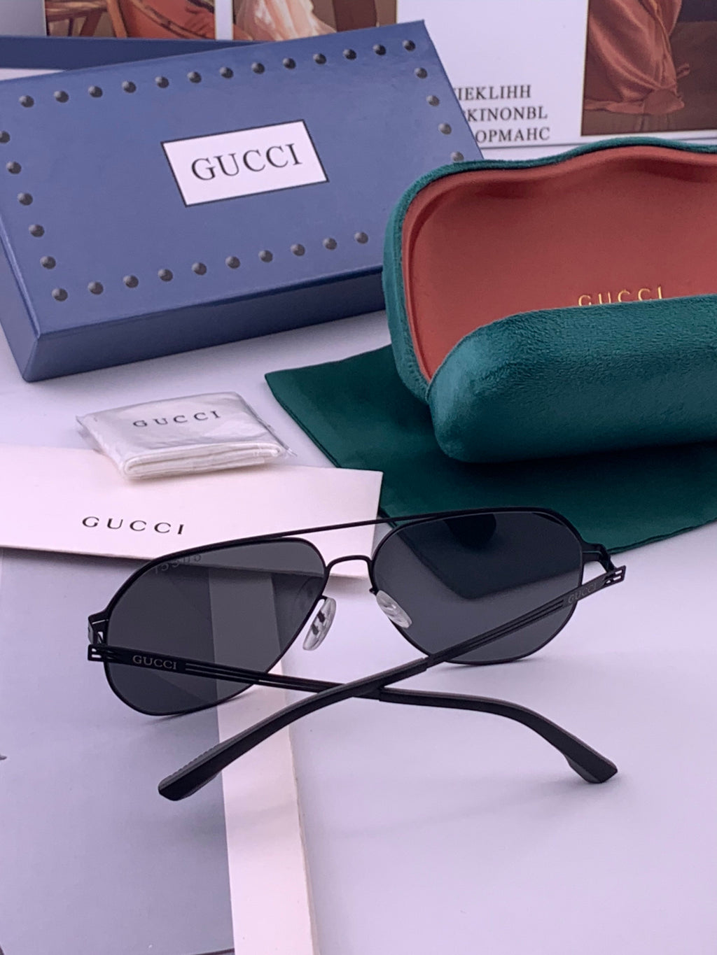Gucci G911 Polarized Fashion Gold Lens Sunglasses for Men & Women - detail image 4