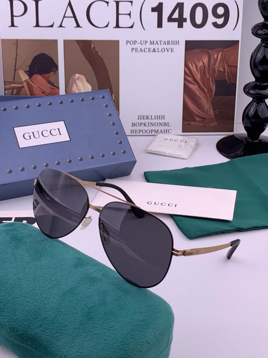 Gucci G4514 Fashion Black Lens Sunglasses for Men & Women - 448876 - detail image 5