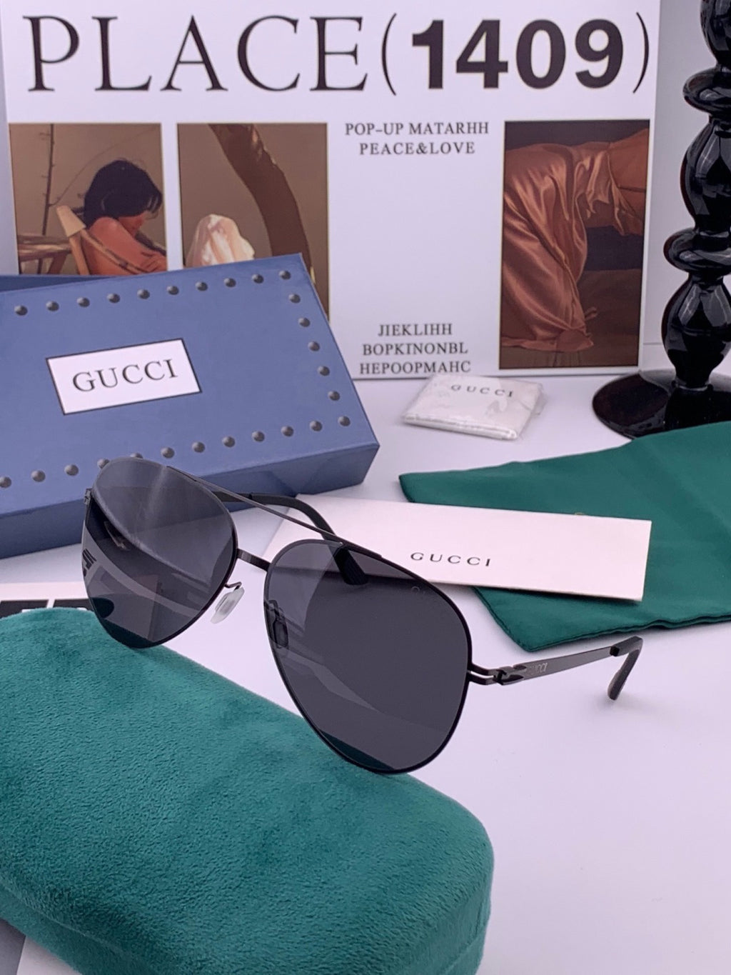 Gucci G4514 Fashion Black Lens Sunglasses for Men & Women - 448876 - detail image 4