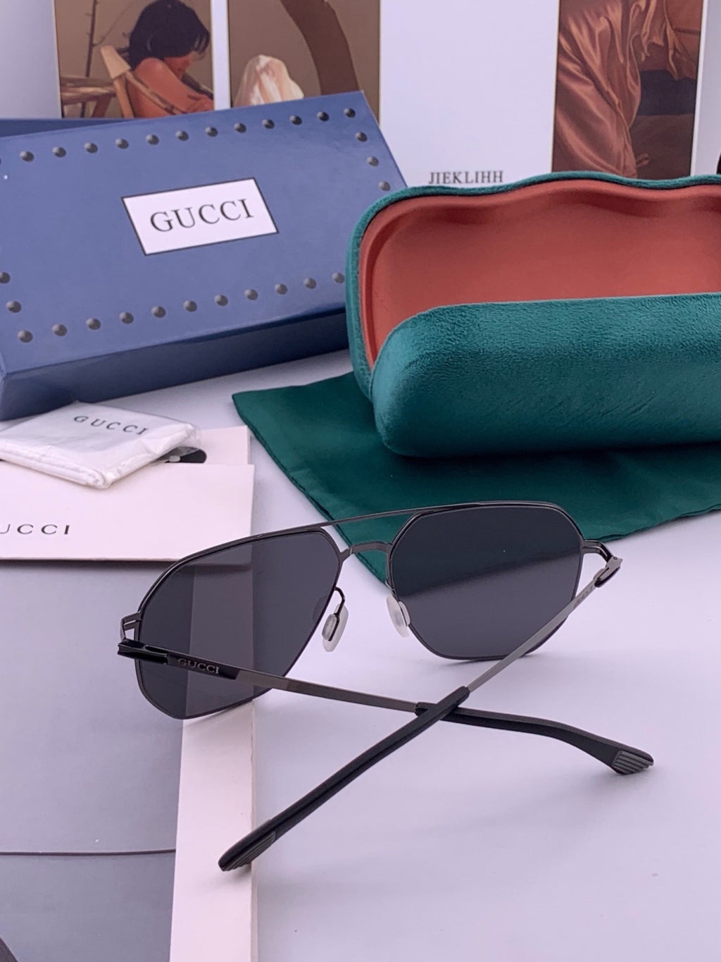 Gucci G4514 Fashion Black Lens Sunglasses for Men & Women - detail image 5