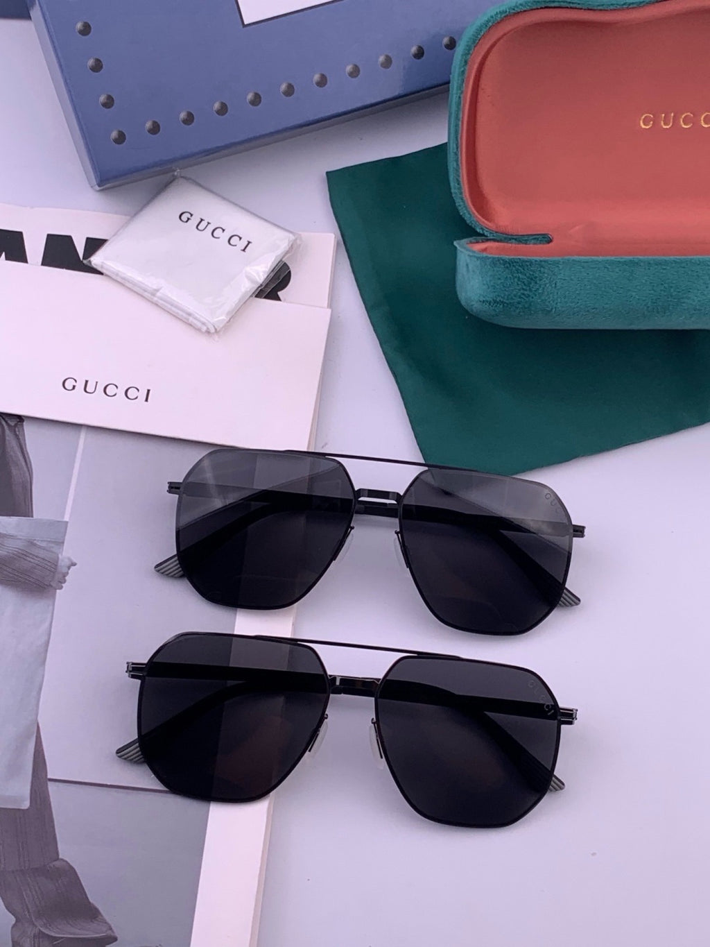 Gucci G4514 Fashion Black Lens Sunglasses for Men & Women - detail image 6