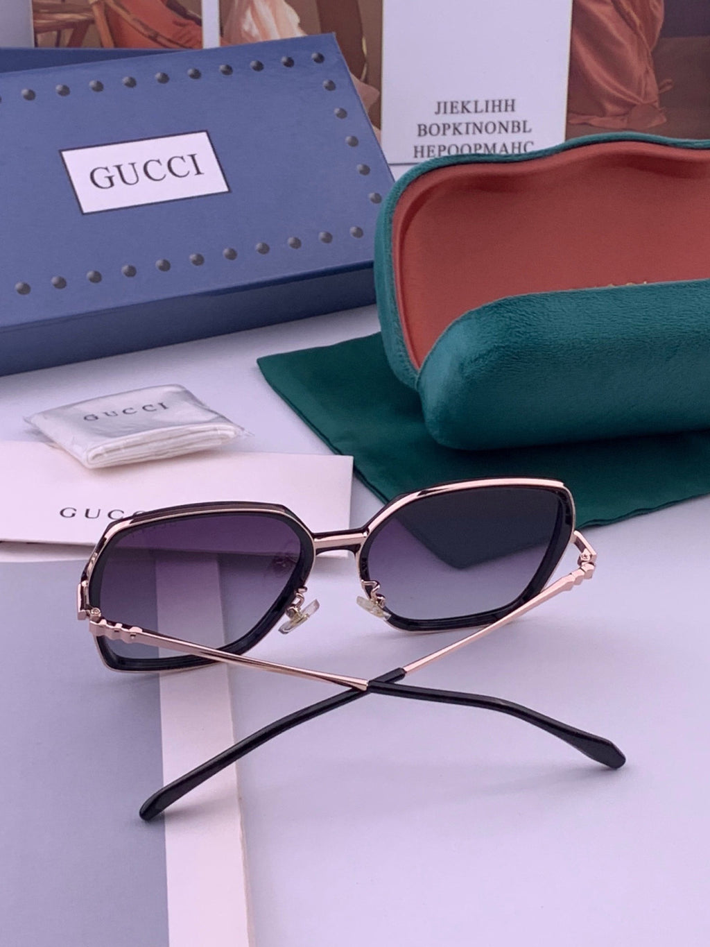 Gucci G6640 Polarized Round Red Lens Sunglasses for Women - 448882 - detail image 5