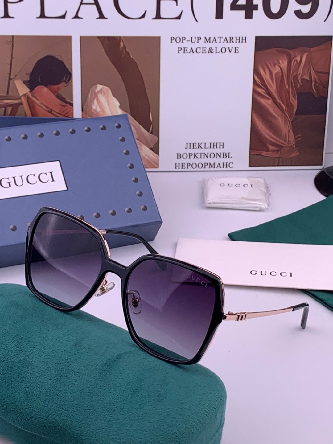 Gucci G6640 Polarized Round Red Lens Sunglasses for Women - 448882 - detail image 2
