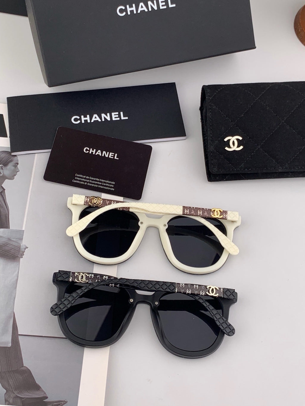 Chanel CH3620 Polarized Square Gold Lens Sunglasses for Men & Women - 449037 - detail image 4
