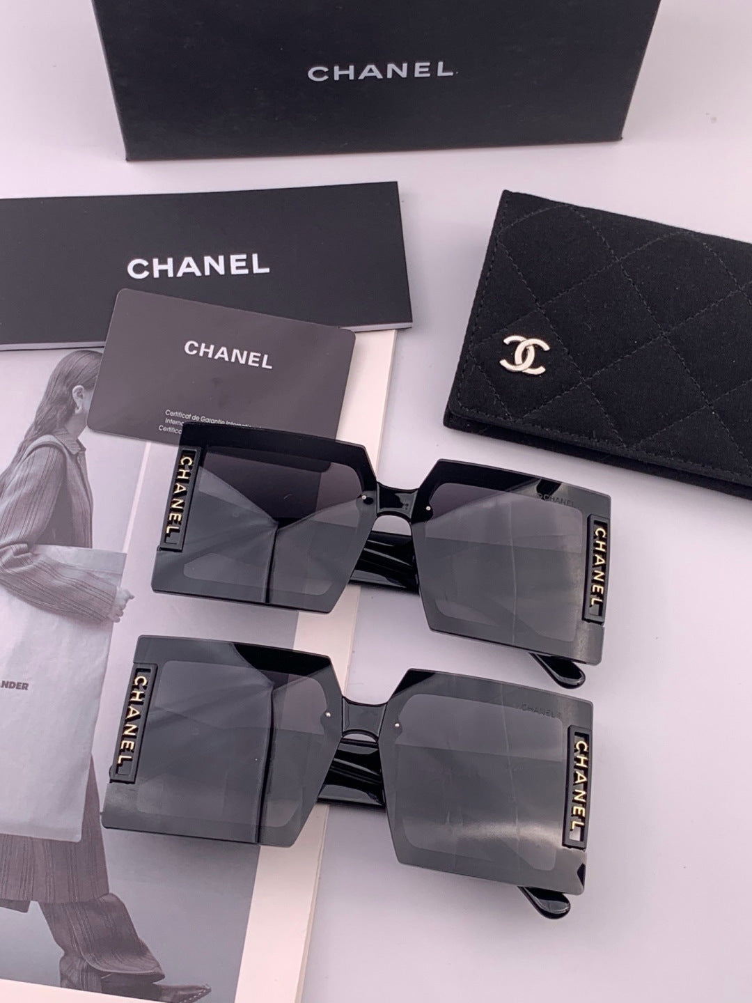 Chanel CH8615 Polarized Square Gold Lens Sunglasses for Women - 449041 - detail image 7