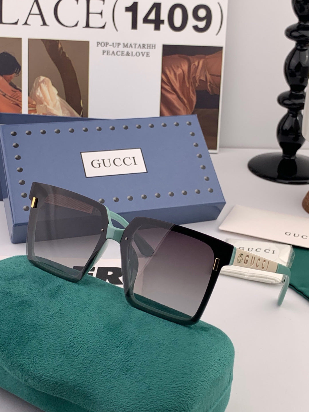 Gucci G50195 Polarized Square Red Lens Sunglasses for Men & Women