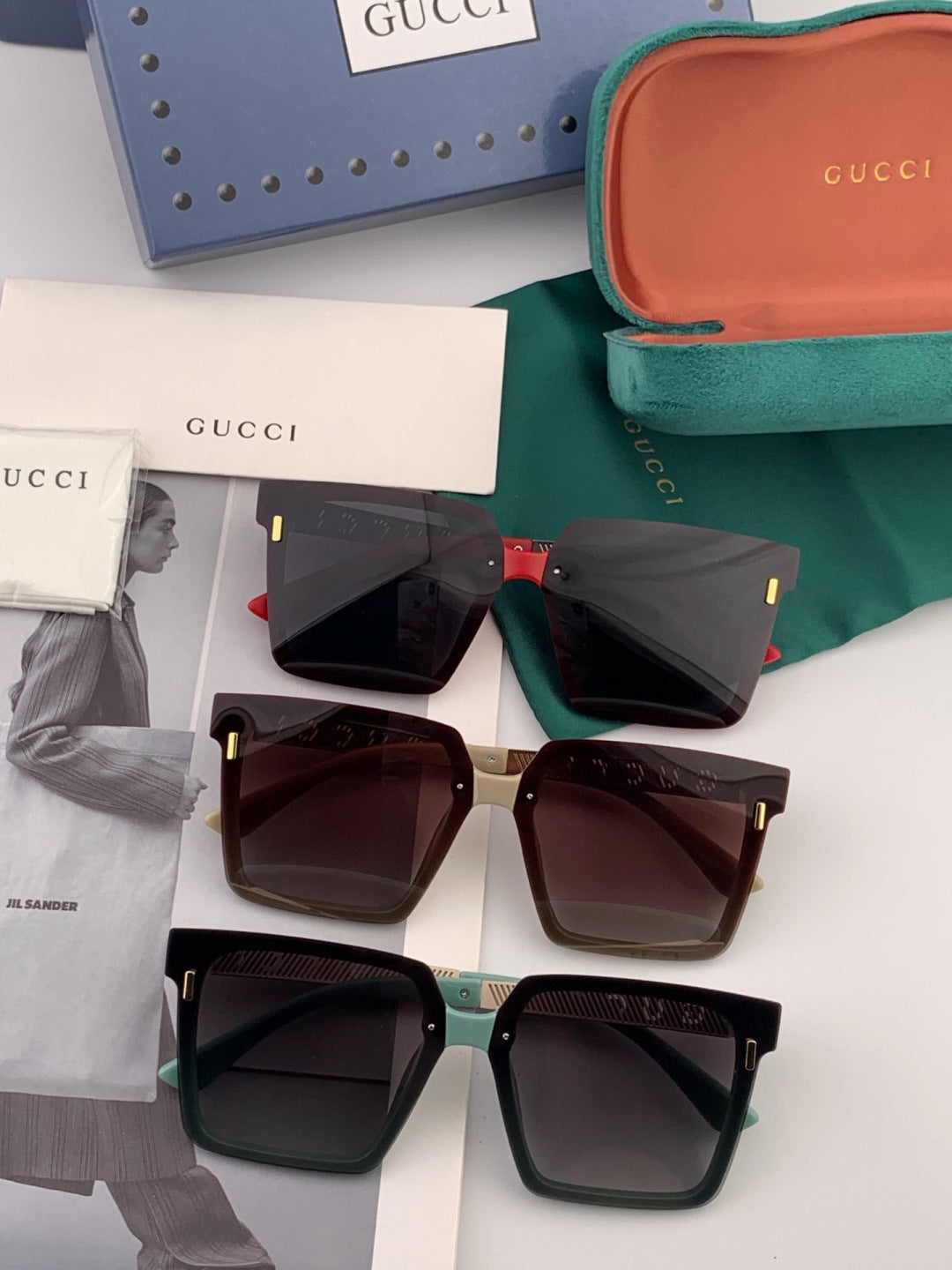 Gucci G50195 Polarized Square Red Lens Sunglasses for Men & Women - detail image 4
