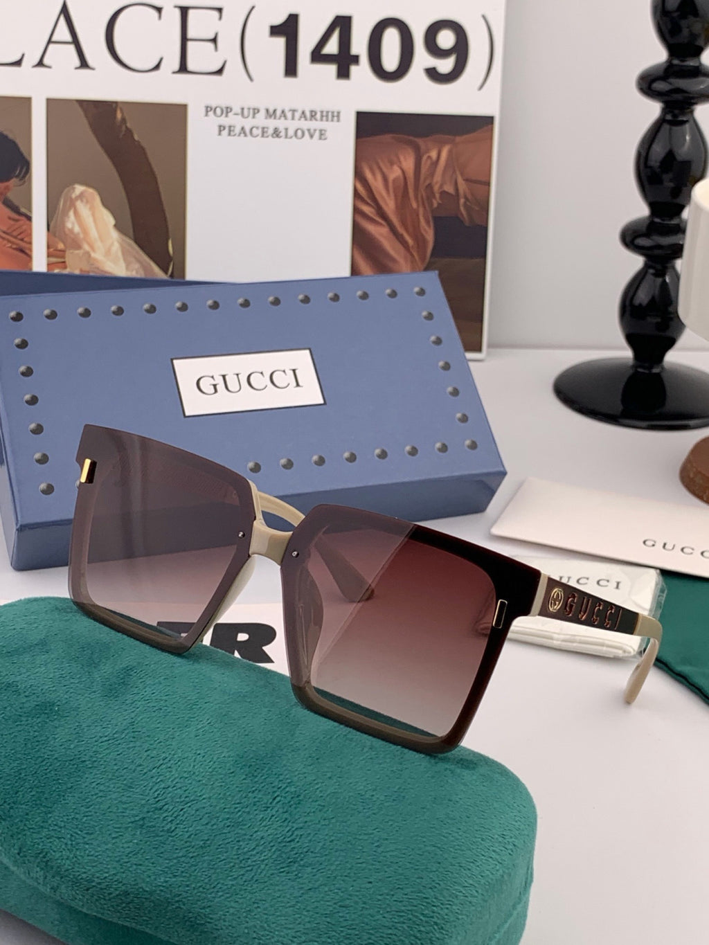 Gucci G50195 Polarized Square Red Lens Sunglasses for Men & Women - detail image 3
