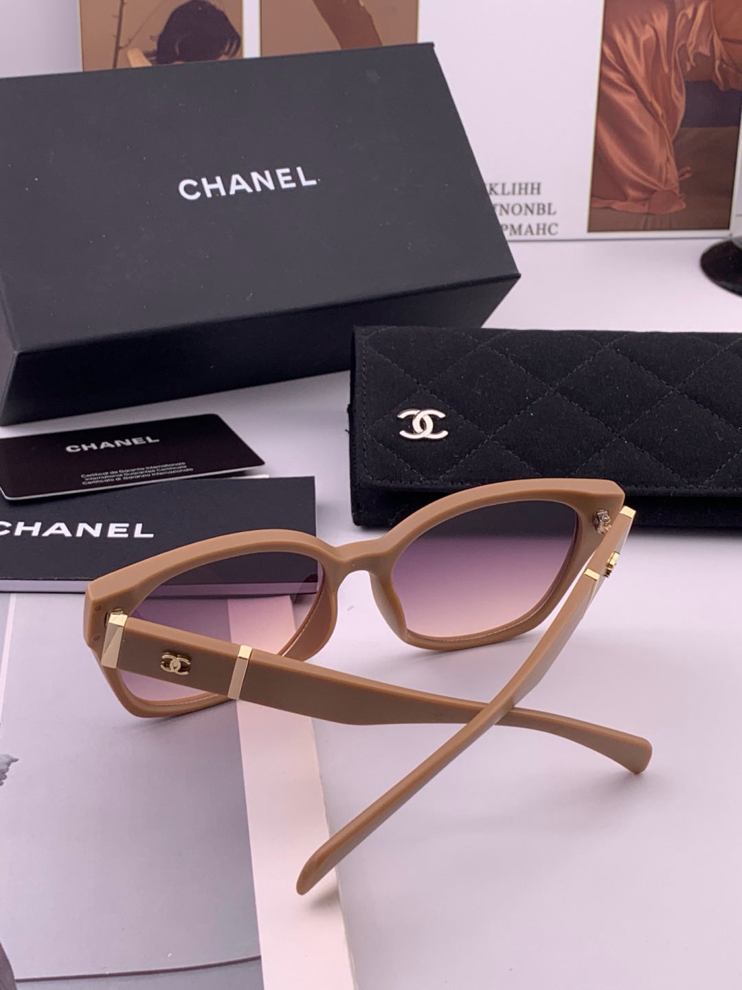 Chanel CH47004 Oversized Purple Lens Sunglasses for Men & Women - 449030 - detail image 7