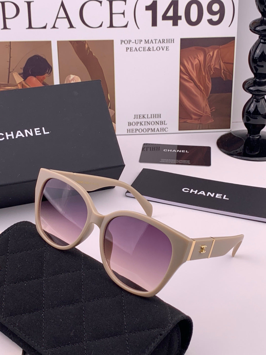 Chanel CH47004 Oversized Purple Lens Sunglasses for Men & Women - 449032 - detail image 2