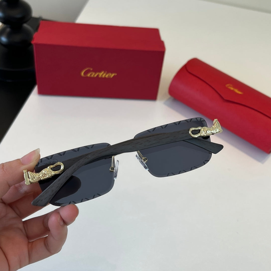 Cartier Lightweight Metal Rimless Silver Lens Sunglasses for Men & Wo - 449526 - detail image 7