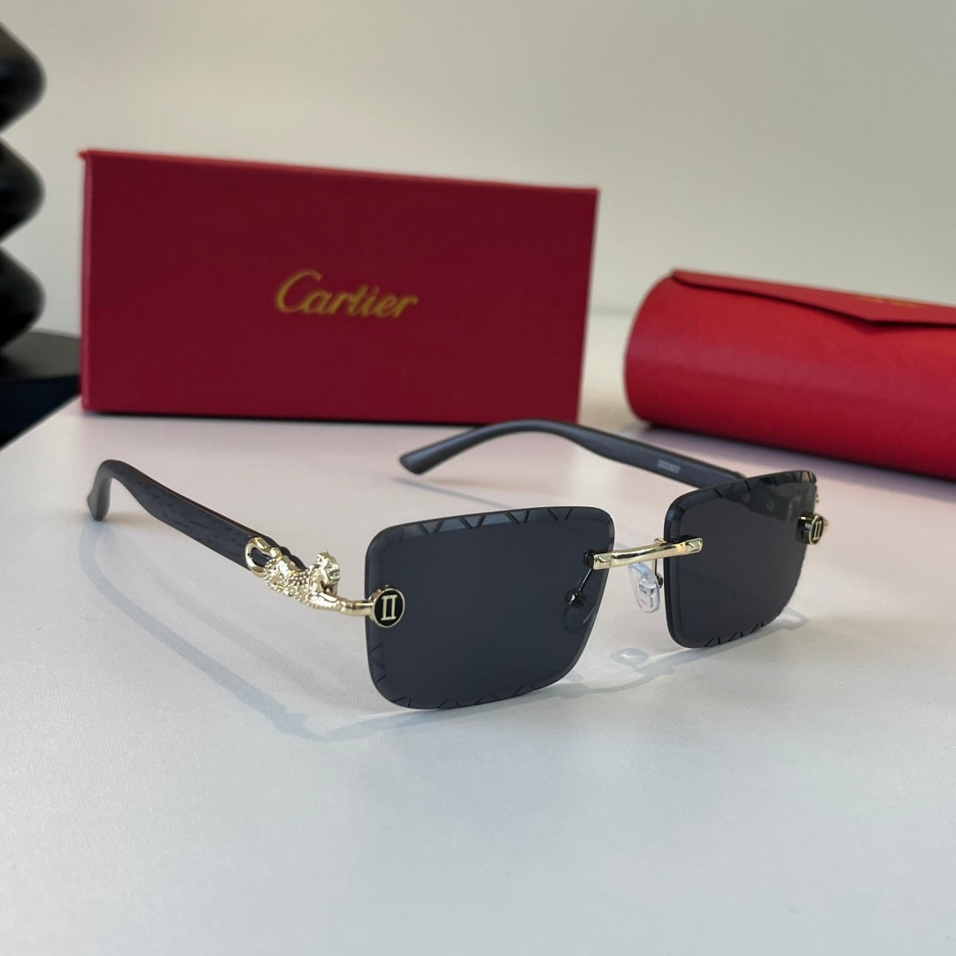 Cartier Lightweight Metal Rimless Silver Lens Sunglasses for Men & Wo - 449526