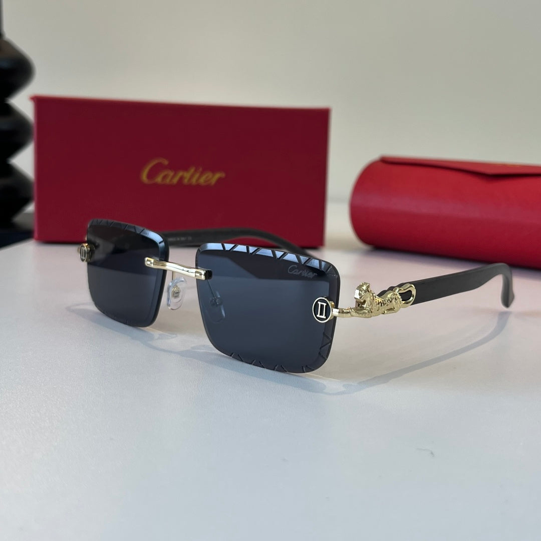 Cartier Lightweight Metal Rimless Silver Lens Sunglasses for Men & Wo - 449526 - detail image 3