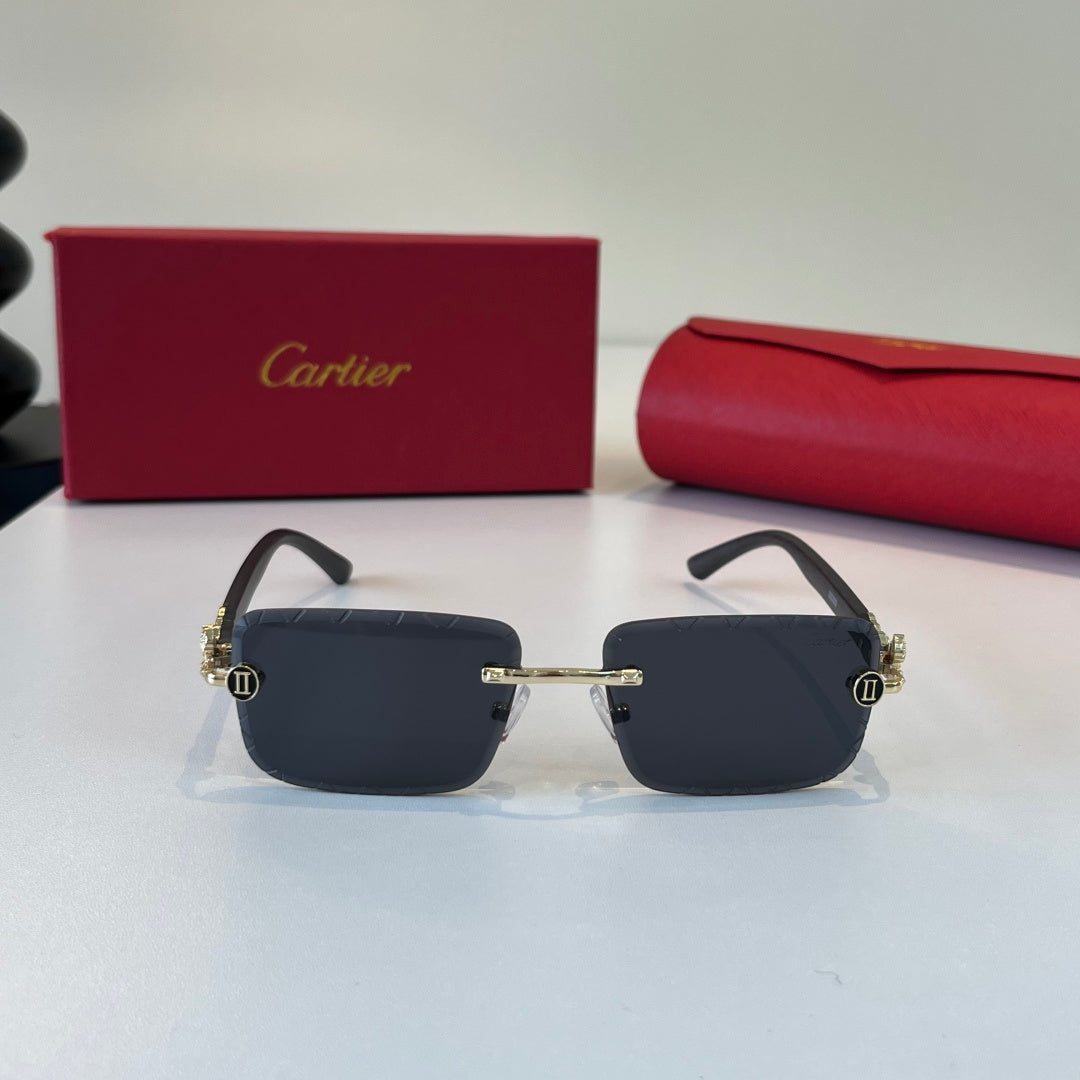 Cartier Lightweight Metal Rimless Silver Lens Sunglasses for Men & Wo - 449526 - detail image 2