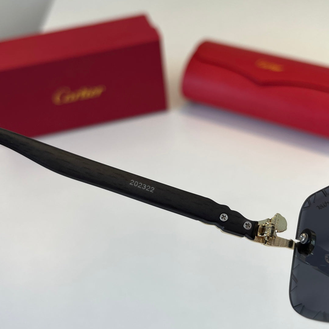 Cartier Lightweight Metal Rimless Silver Lens Sunglasses for Men & Wo - 449526 - detail image 6