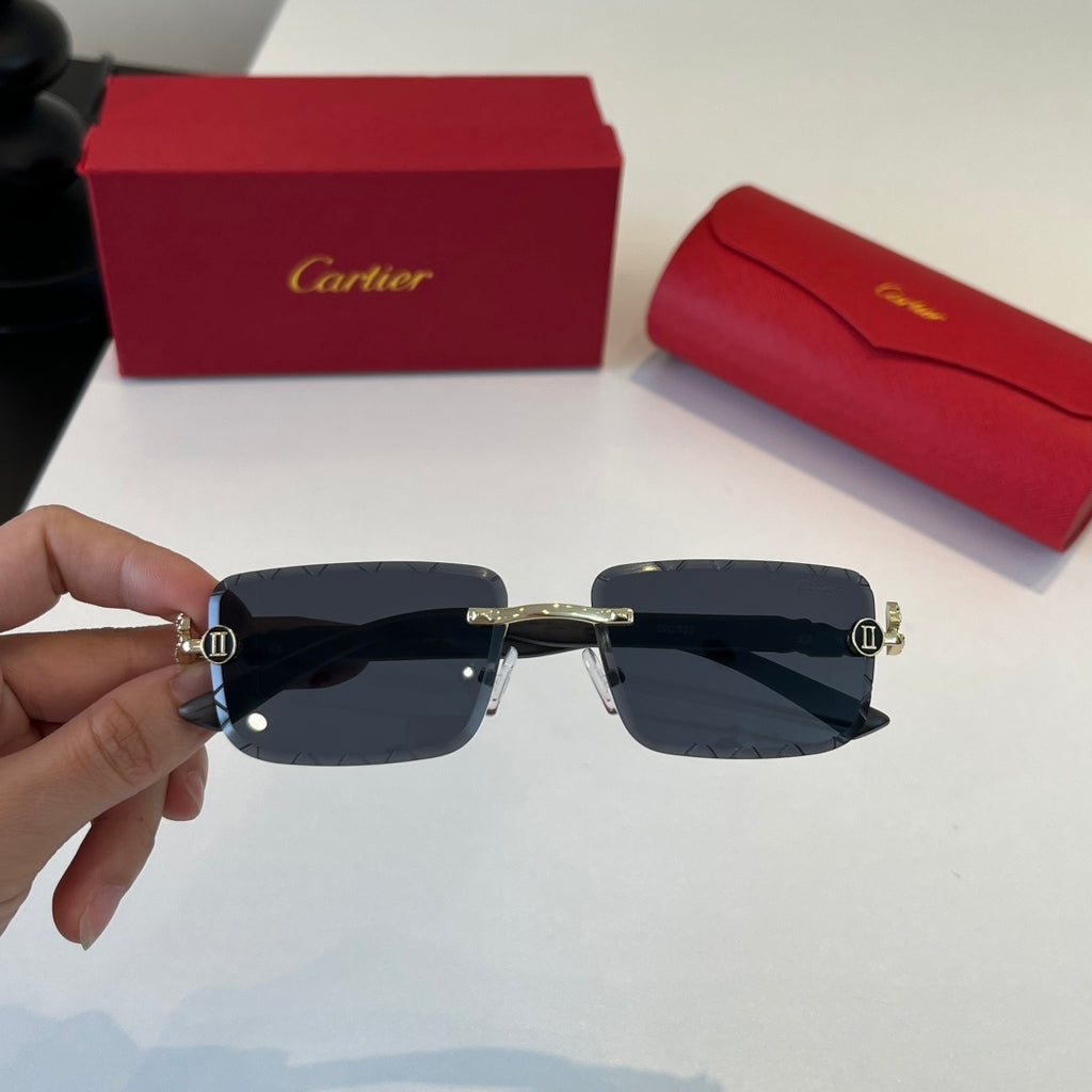 Cartier Lightweight Metal Rimless Silver Lens Sunglasses for Men & Wo - 449526 - detail image 10
