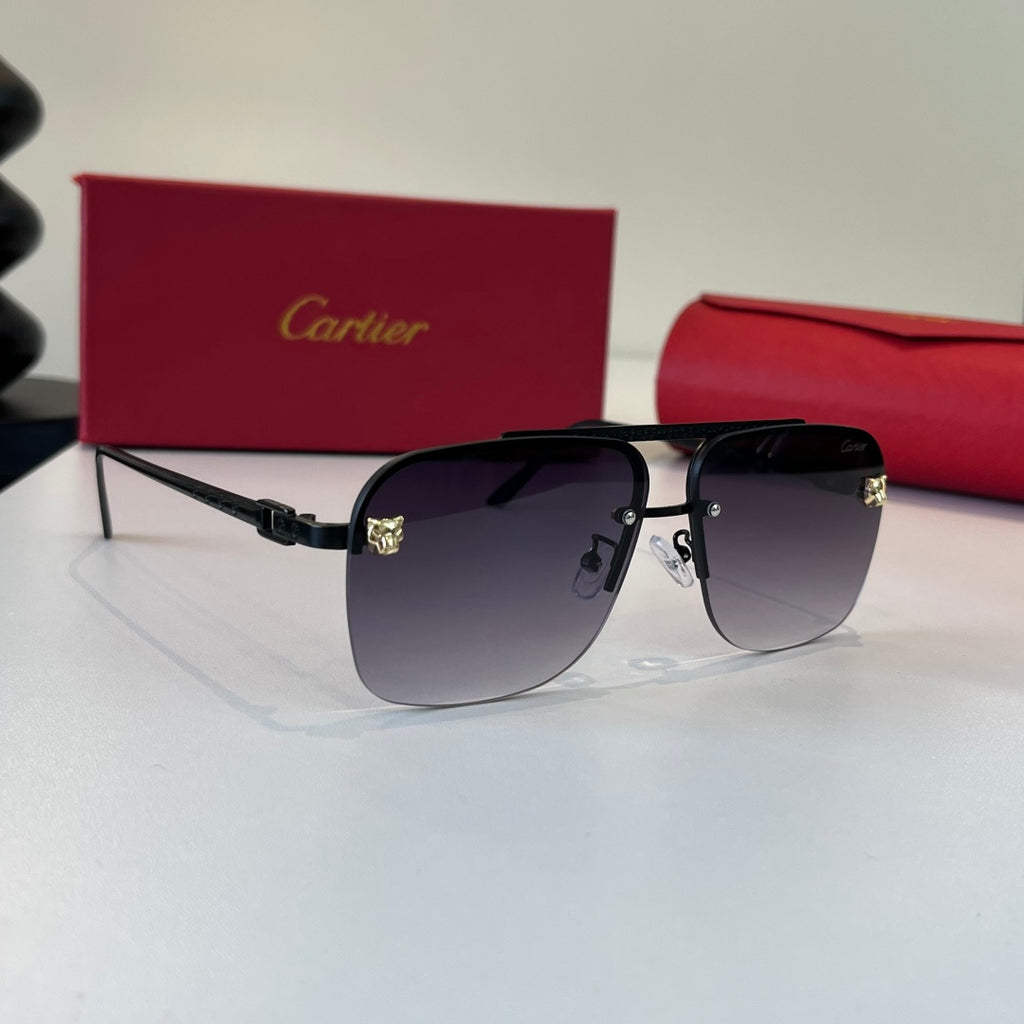 Cartier Lightweight Metal Rimless Silver Lens Sunglasses for Men & Wo - 449527