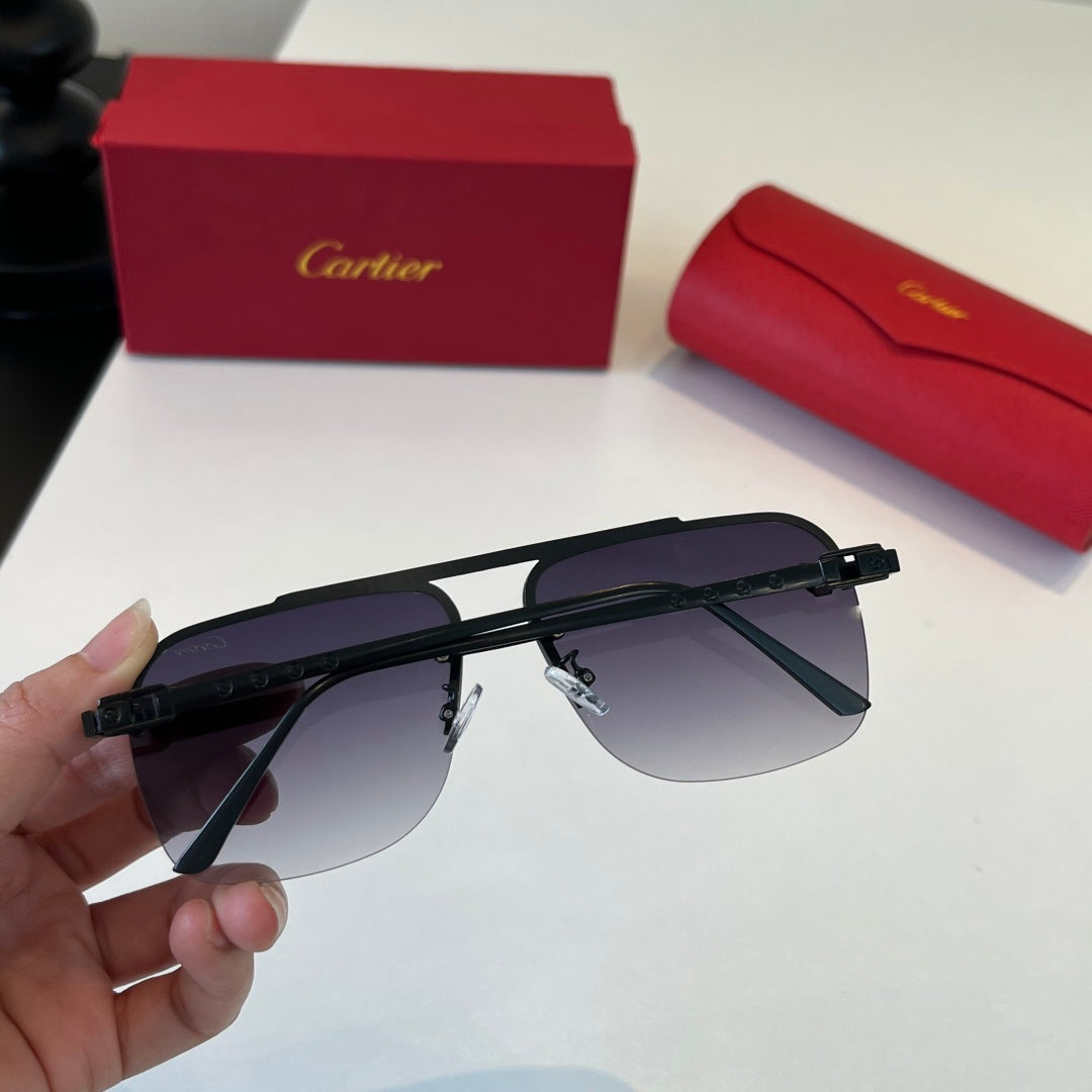 Cartier Lightweight Metal Rimless Silver Lens Sunglasses for Men & Wo - 449527 - detail image 6