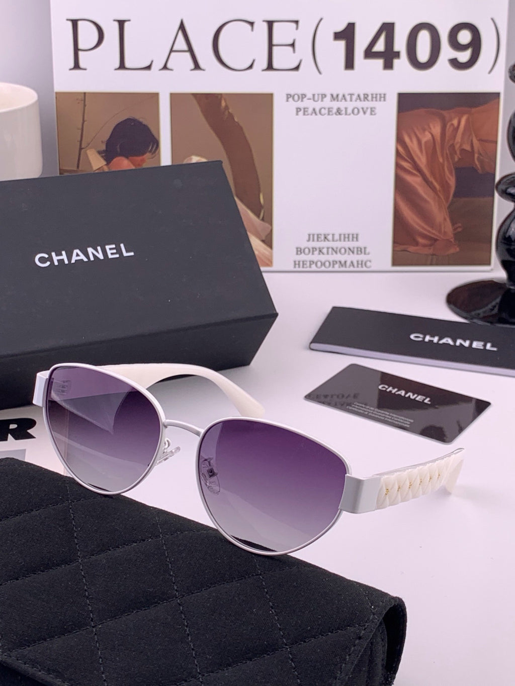 Chanel CH39510 Polarized Fashion Black Lens Sunglasses for Women - detail image 6