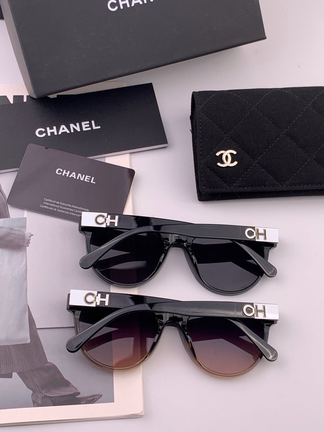 Chanel CH1787 Polarized Round Pink Lens Sunglasses for Women - 448975 - detail image 6