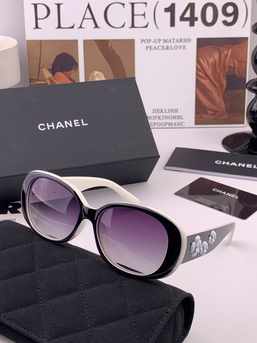Chanel CH2788 Polarized Round Gold Lens Sunglasses for Men & Women - 448978 - detail image 6