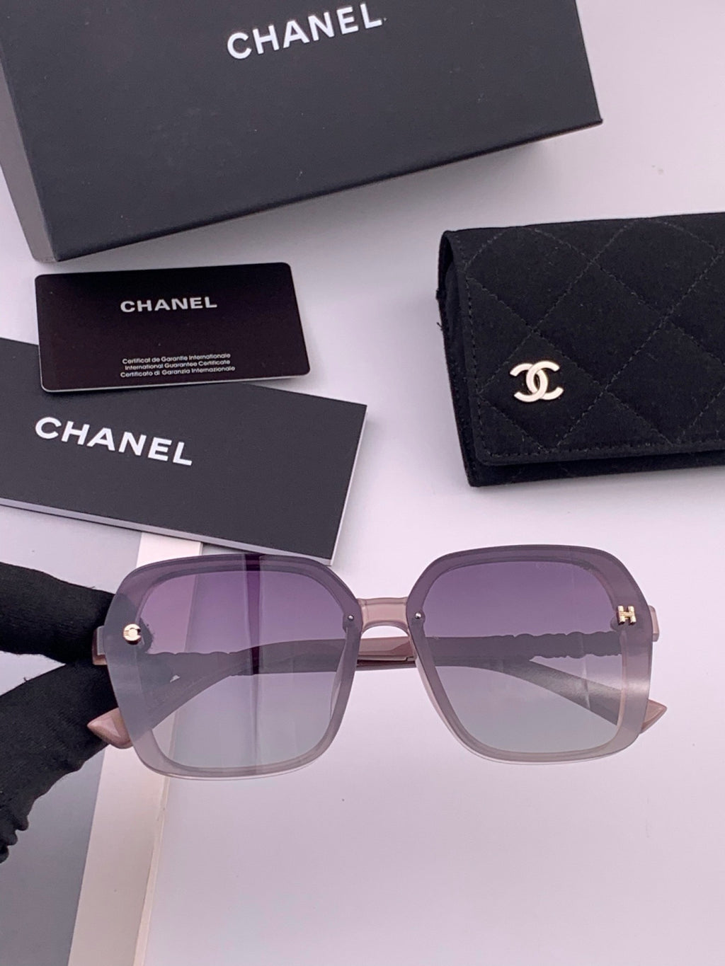 Chanel CH8788 Polarized Oversized Purple Lens Sunglasses for Men & Wo - 448963