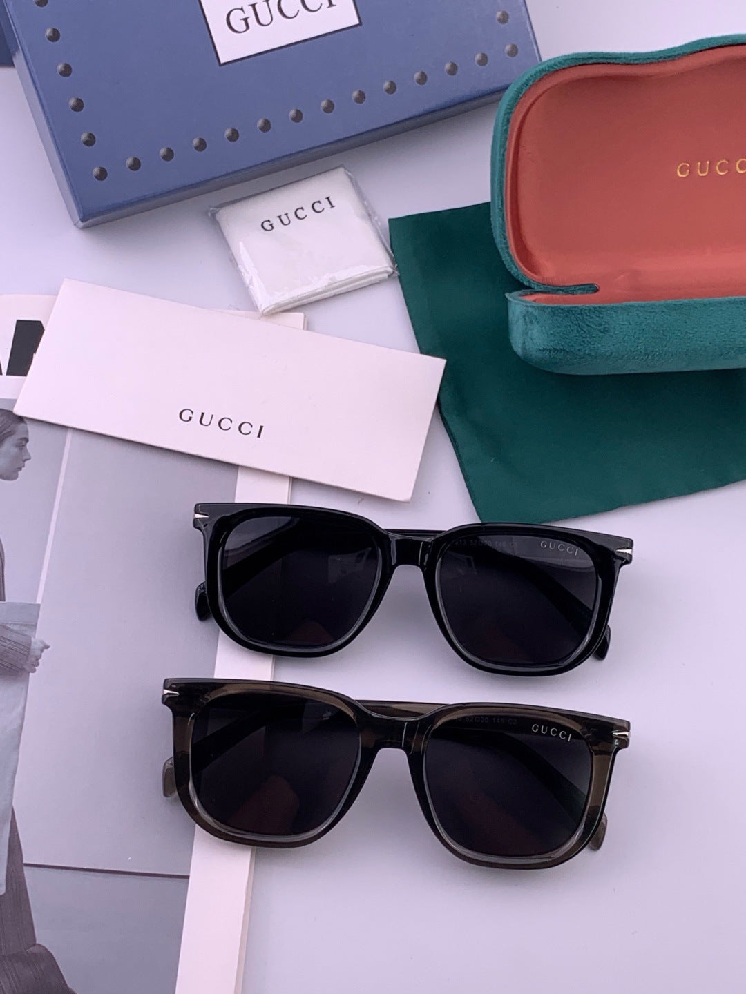 Gucci G3821 Polarized Square Gold Lens Sunglasses for Women - 448775 - detail image 6