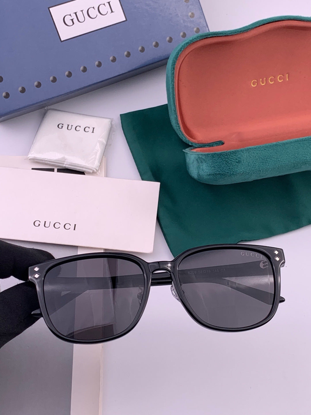 Gucci G9820 Polarized Square Gold Lens Sunglasses for Women - 448776 - detail image 2
