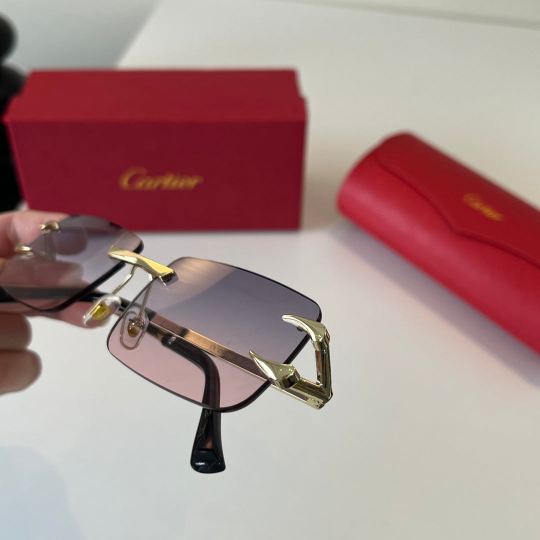 Cartier Lightweight Metal Rimless Silver Lens Sunglasses for Men & Wo - 487268 - detail image 5